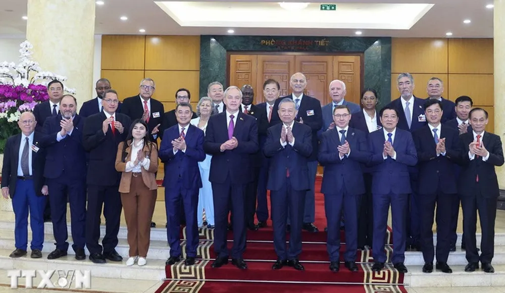 Tổng Bí thư Tô Lâm tiếp Trưởng đoàn chính đảng các nước dự Lễ kỷ niệm 80 năm Cách mạng Tháng Tám và Quốc khánh 2-9. Ảnh: TTXVN tong-bi-thu-to-lam.jpg