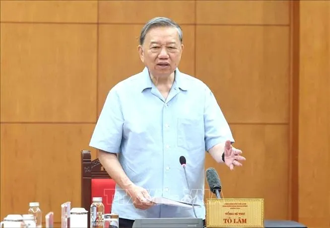 Tổng Bí thư Tô Lâm phát biểu chỉ đạo tại cuộc họp Anh TBT - Ban chi dao PCTN - TTXVN.jpg