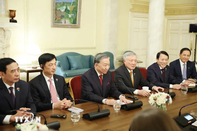 Tổng Bí thư Tô Lâm phát biểu tại cuộc hội đàm. Ảnh: Thống Nhất/TTXVN tongbithu_tolam4.jpg