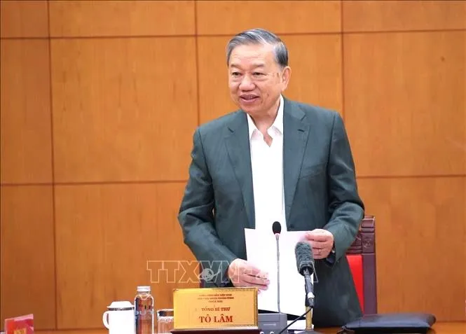 Tổng Bí thư Tô Lâm phát biểu chỉ đạo tại cuộc làm việc