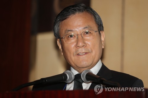 Shin Sung-chul, president of KAIST, speaks during "KAIST Embassy Day" in Seoul on June 23, 2017. (Yonhap)