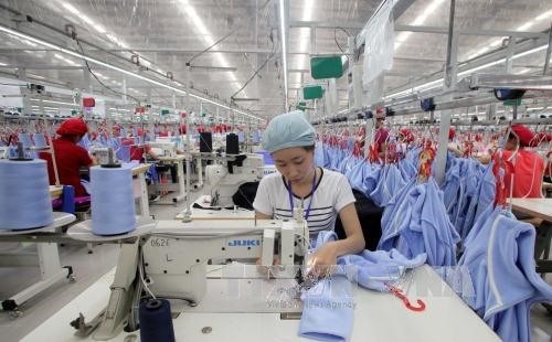 A worker uses a sewing machine at the Regent Garment Company, located in the Lai Vu Industrial Park, Hải Dương Province, 57km east of Hà Nội. — VNA/VNS Photo 