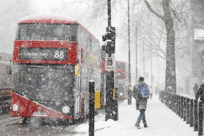 A winter weather front from Siberia kept most parts of northern Europe below freezing Wednesday. —AFP/VNA Photo