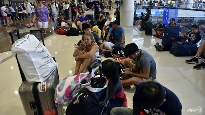 he airport closure has affected more than 8,000 travellers. (Source: AFP)