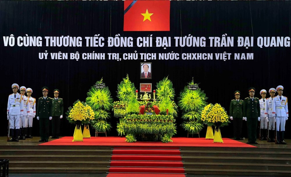 The respect-paying ceremony for President Tran Dai Quang starts at 7am on September 26 at the National Funeral Hall at No. 5, Tran Thanh Tong Street, Hanoi (Photo: VNA)