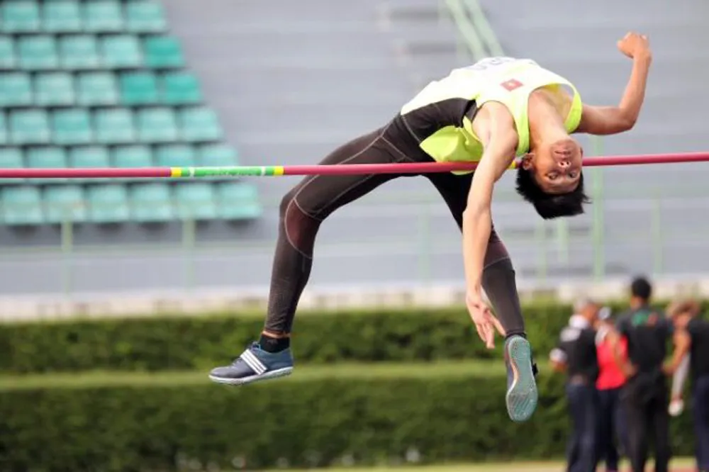 Cao Võ Ngọc Long là VĐV triển vọng ở nội dung nhảy cao nam. Ảnh: T.L.