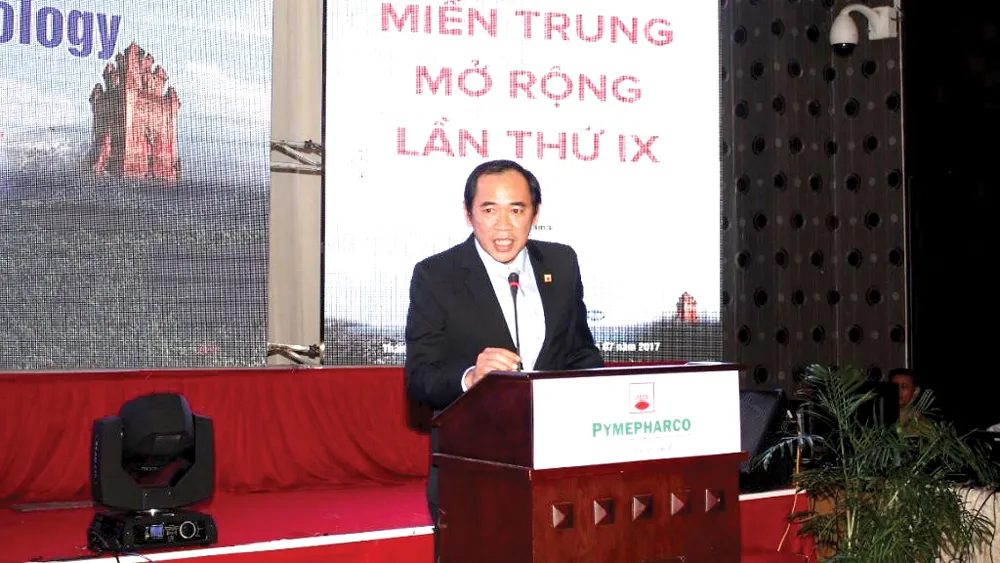 Phó Tổng Giám đốc Pymepharco - DS.Trương Tấn Lực phát biểu tại lễ khai mạc