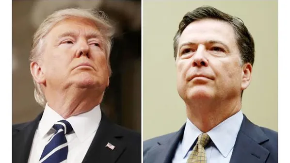 Tổng thống Mỹ Donald Trump (trái) và Giám đốc Cục Điều tra Liên bang (FBI) James Comey. Ảnh: REUTERS