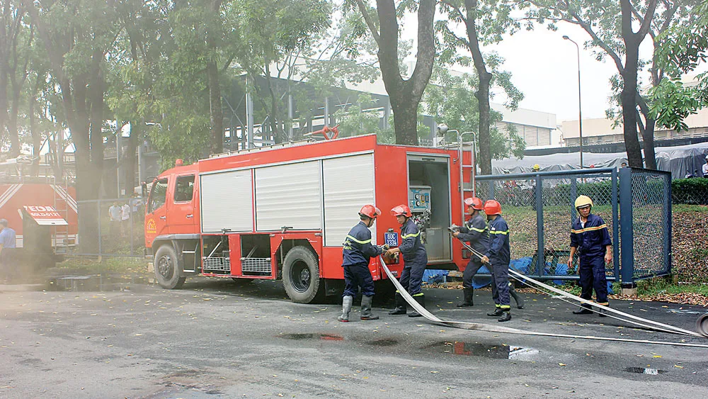 Công ty Vedan Việt Nam tích cực thực tập phương án chữa cháy và cứu nạn cứu hộ ảnh 2 Công ty Vedan Việt Nam tích cực thực tập phương án chữa cháy và cứu nạn cứu hộ ảnh 2