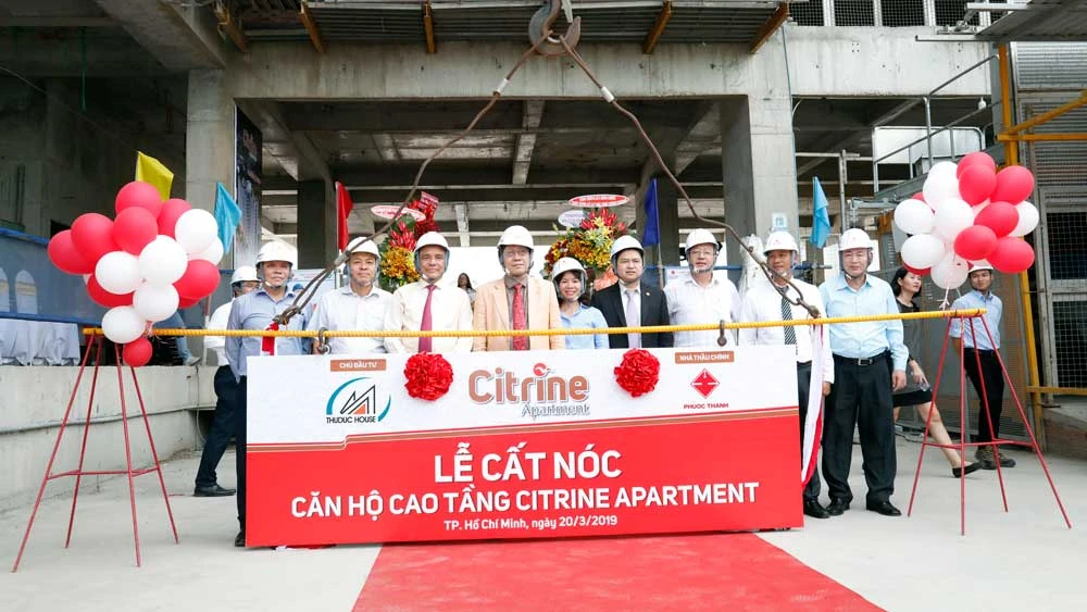 Công ty Thuduc House cất nóc căn hộ Citrine Apartment sớm 2 tháng