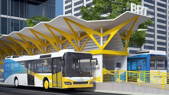 Mô hình trạm xe buýt nhanh BRT. Ảnh minh họa