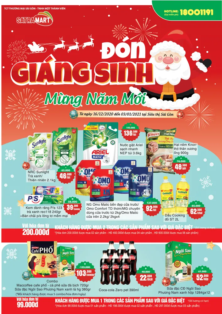 Hệ thống bán lẻ SATRA khuyến mại “Đón giáng sinh - Mừng năm mới 2021”