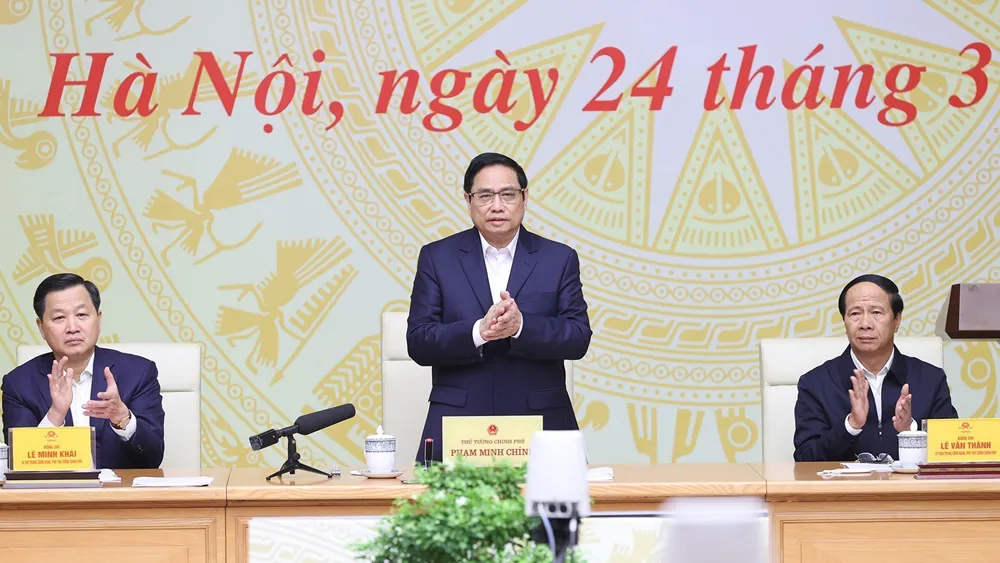 Thủ tướng Phạm Minh Chính chủ trì hội nghị. Ảnh: VIẾT CHUNG