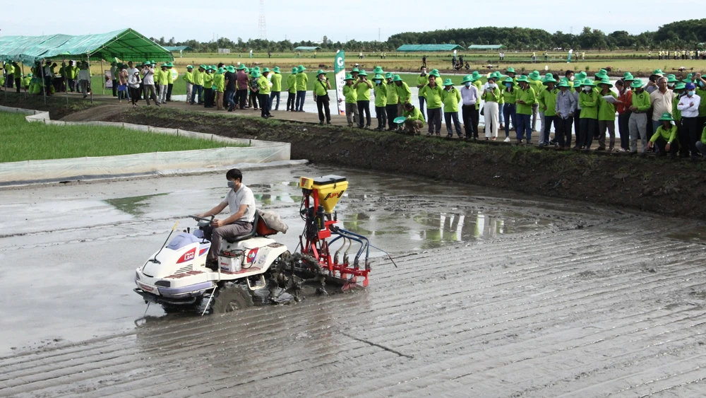 Trình diễn cơ giới hóa trên đồng ruộng ở ĐBSCL