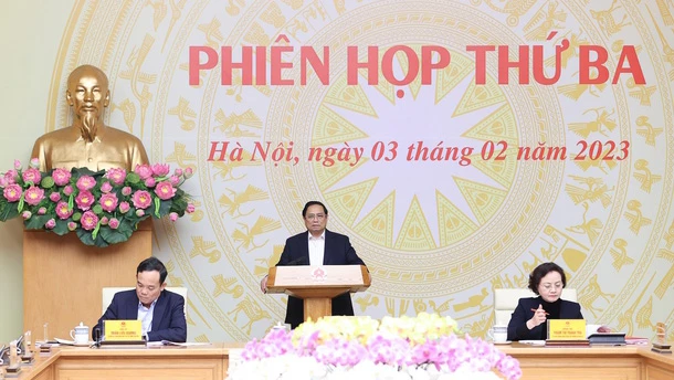 Thủ tướng Phạm Minh Chính chủ trì phiên họp. Ảnh: VGP