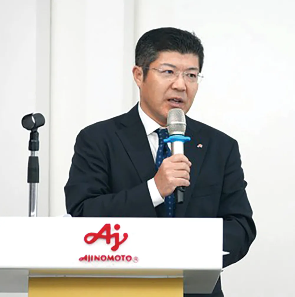 Ông Tsutomu Nara,Tổng Giám đốc Công ty Ajinomoto Việt Nam chia sẻ về hoạt động kinh doanh của doanh nghiệp