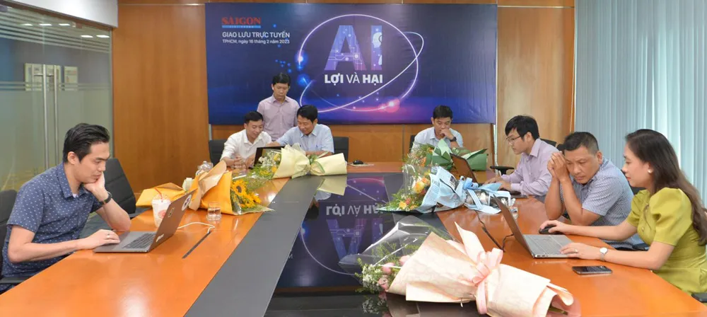 Quang cảnh buổi Giao lưu trực tuyến “AI – Lợi và hại”. Ảnh: CAO THĂNG Quang cảnh buổi Giao lưu trực tuyến “AI – Lợi và hại”. Ảnh: CAO THĂNG