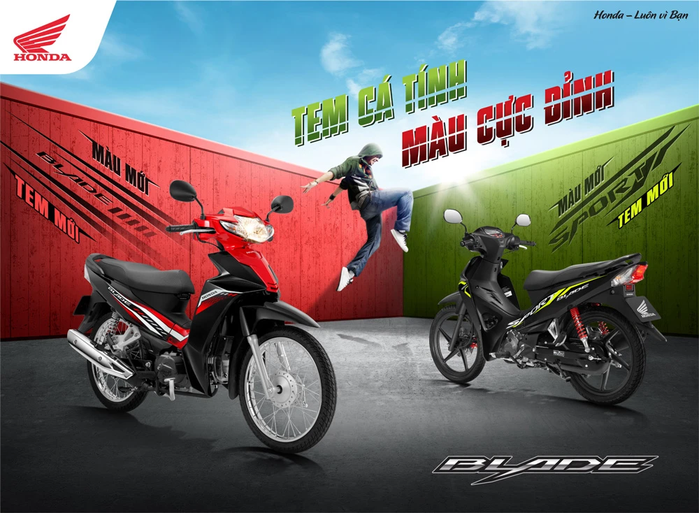 Honda Blade mới: Đậm chất thể thao với tem màu cá tính