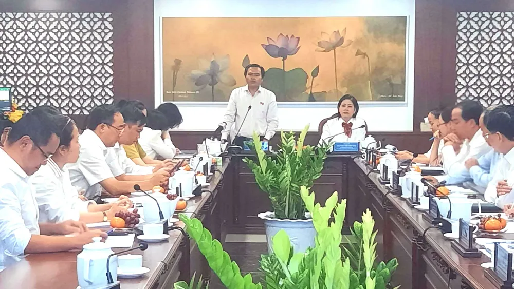 Trưởng Ban Văn hóa - Xã hội, HĐND TPHCM Cao Thanh Bình phát biểu tại buổi khảo sát