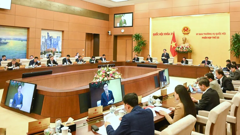 Quang cảnh phiên họp thứ 22 của Ủy ban Thường vụ Quốc hội