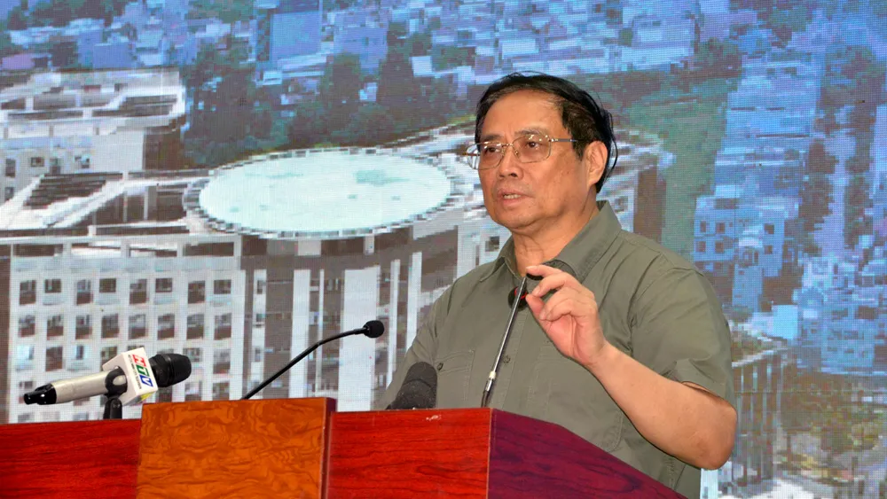 Thủ tướng Phạm Minh Chính phát biểu tại Lễ khánh thành Bệnh viện Ung bướu TPHCM cơ sở 2. Ảnh: CAO THĂNG Thủ tướng Phạm Minh Chính phát biểu tại Lễ khánh thành Bệnh viện Ung bướu TPHCM cơ sở 2. Ảnh: CAO THĂNG