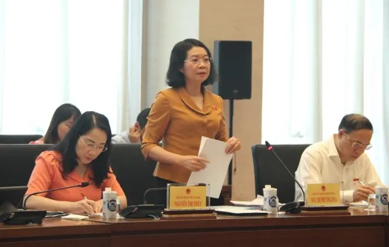 Phó Chủ nhiệm Ủy ban Tư pháp Mai Thị Phương Hoa trình bày báo cáo của nhóm nghiên cứu Phó Chủ nhiệm Ủy ban Tư pháp Mai Thị Phương Hoa trình bày báo cáo của nhóm nghiên cứu