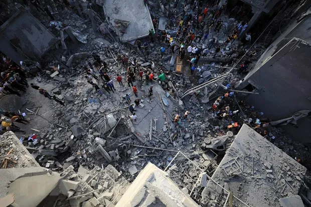 Cảnh đổ nát sau cuộc không kích của Israel xuống Dải Gaza ngày 5-11-2023. Ảnh: TTXVN