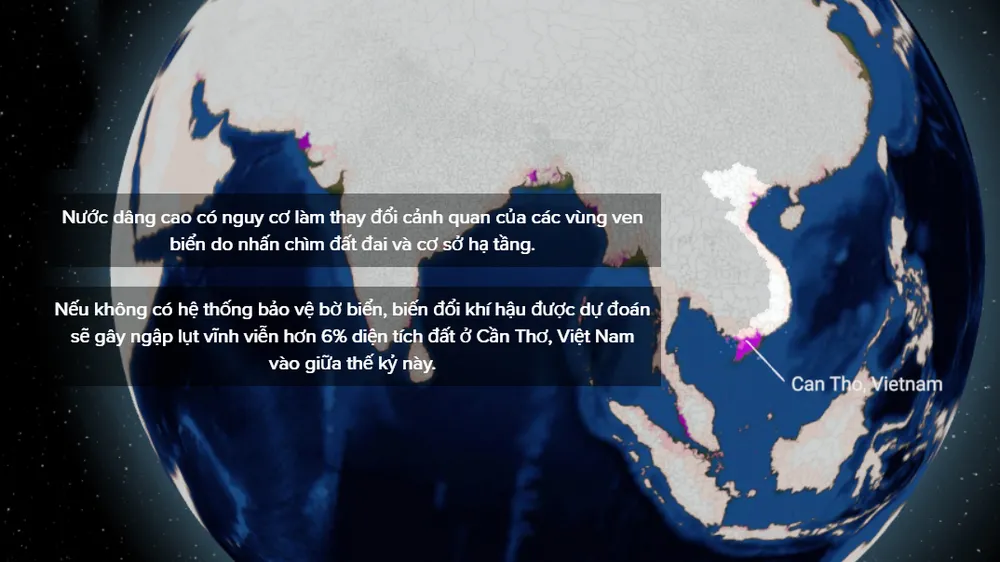 6% diện tích Cần Thơ có nguy cơ ngập lụt vĩnh viễn. Nguồn: UNDP 6% diện tích Cần Thơ có nguy cơ ngập lụt vĩnh viễn. Nguồn: UNDP