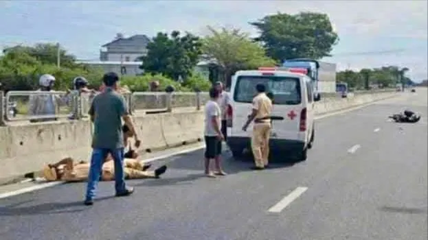 Trần Đại P. điều khiển xe máy, không chấp hành hiệu lệnh và tông chấn thương cảnh sát giao thông ht1.jpg