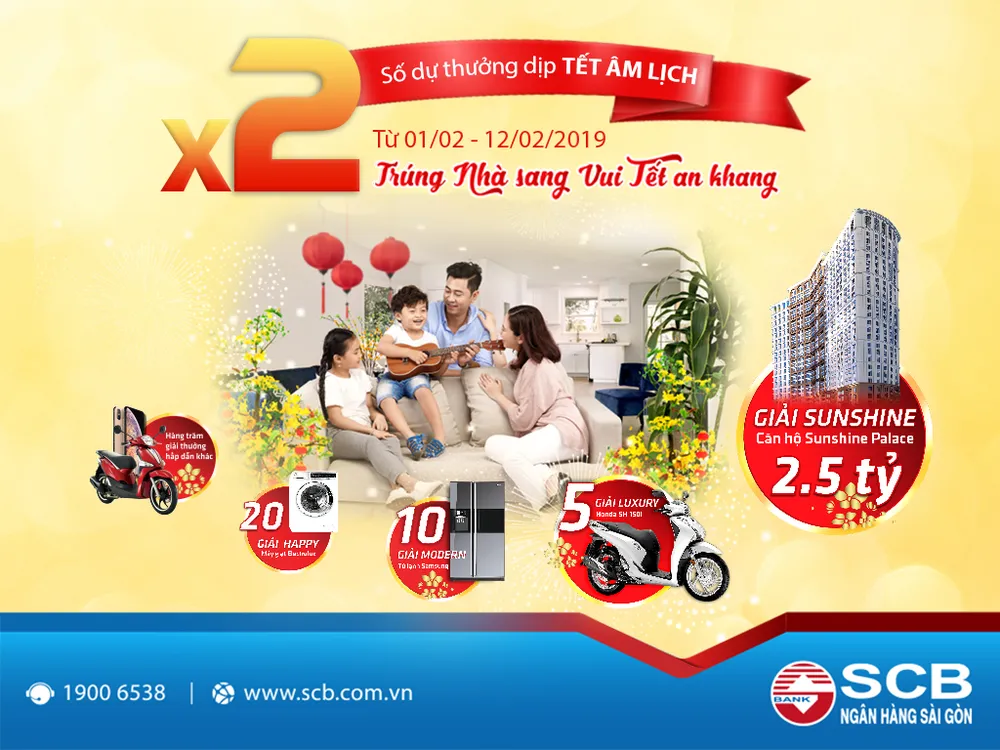 SCB nhân đôi số lượng mã dự thưởng với các giao dịch thỏa điều kiện của khách hàng