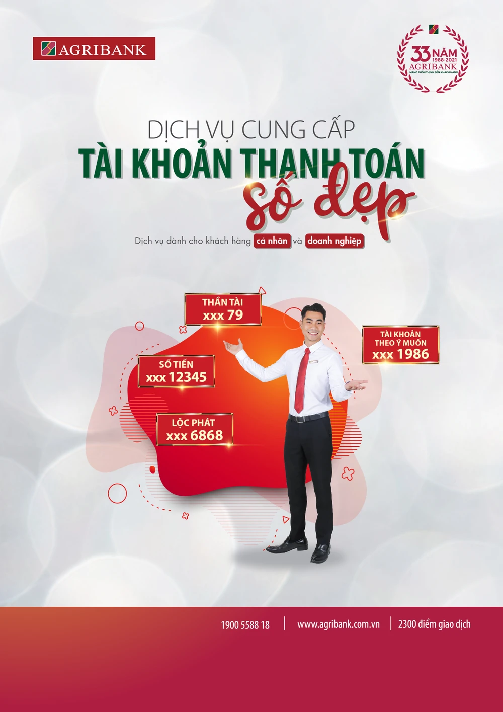 Agribank cung cấp dịch vụ tài khoản thanh toán số đẹp cho khách hàng cá nhân và doanh nghiệp