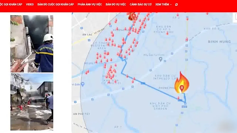 Xác định tính chất, vị trí cháy chính xác khi sử dụng app Help 114 ảnh 1 Xác định tính chất, vị trí cháy chính xác khi sử dụng app Help 114 ảnh 1