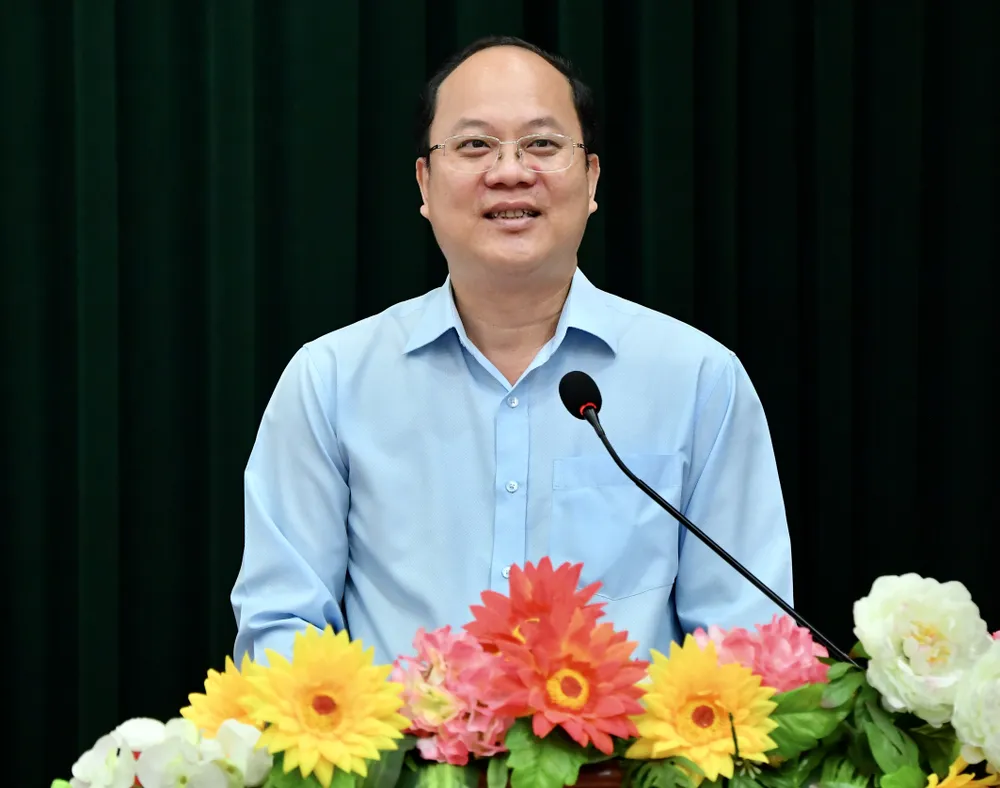 Phó Bí thư Thành ủy TPHCM Nguyễn Hồ Hải phát biểu tại hội nghị. Ảnh: VIỆT DŨNG Phó Bí thư Thành ủy TPHCM Nguyễn Hồ Hải phát biểu tại hội nghị. Ảnh: VIỆT DŨNG