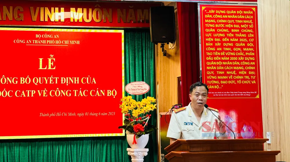 Thượng tá Trần Trung Hiếu làm Trưởng phòng Cảnh sát giao thông đường bộ - đường sắt, Công an TPHCM. Ảnh: CHÍ THẠCH