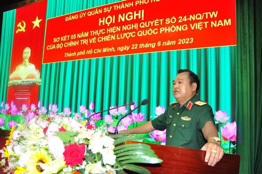 Thiếu tướng Trần Vinh Ngọc phát biểu chỉ đạo tại hội nghị