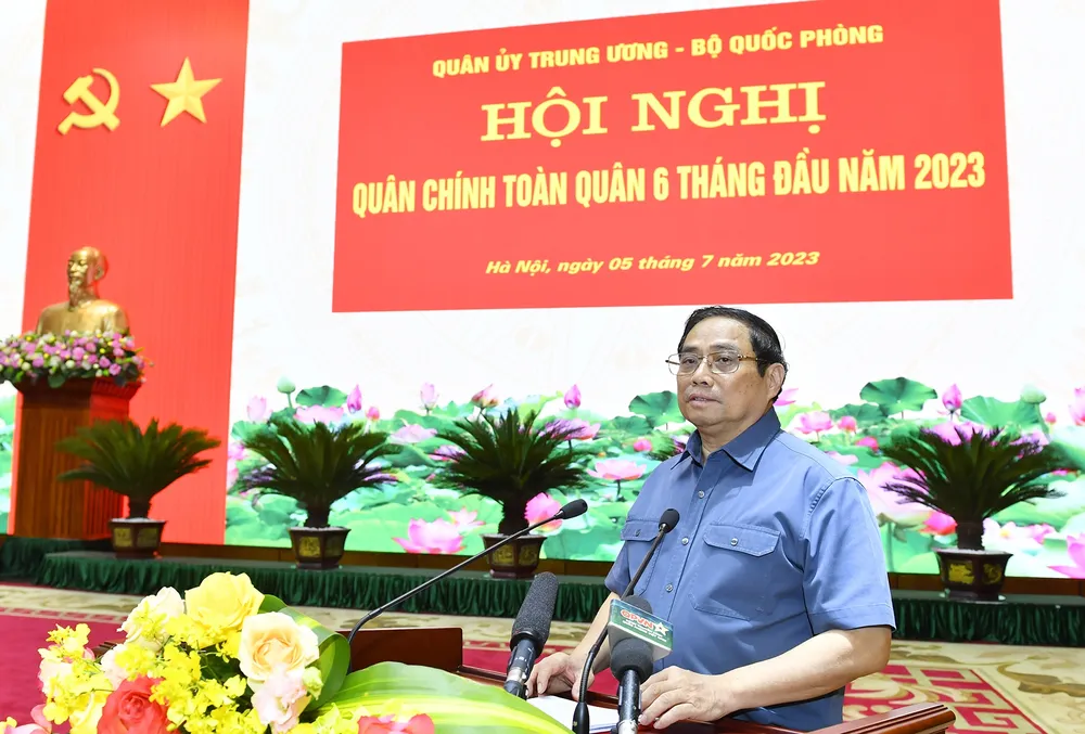 Thủ tướng Phạm Minh Chính phát biểu chỉ đạo hội nghị. Ảnh: VIẾT CHUNG Thủ tướng Phạm Minh Chính phát biểu chỉ đạo hội nghị. Ảnh: VIẾT CHUNG