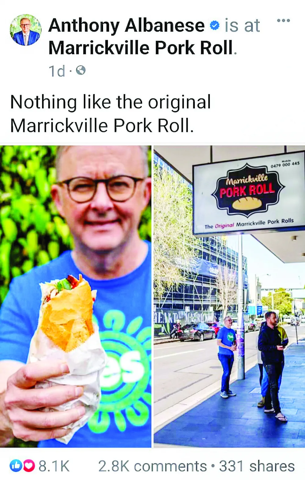 Thủ tướng Australia “khoe” bánh mì trên trang Facebook cá nhân