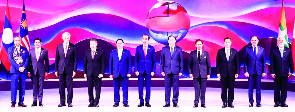 Thủ tướng Phạm Minh Chính với Tổng Thư ký ASEAN và Trưởng đoàn các nước tại lễ khai mạc. Ảnh: TTXVN Thủ tướng Phạm Minh Chính với Tổng Thư ký ASEAN và Trưởng đoàn các nước tại lễ khai mạc. Ảnh: TTXVN