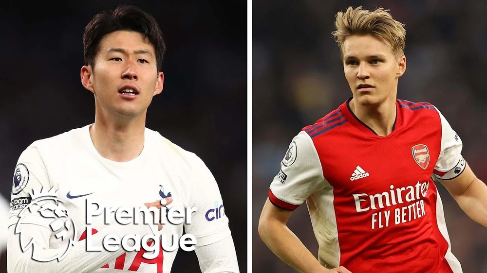 Cầu thủ Son Heung-min (Tottenham, trái) sẽ đối đầu với Odegaard (Arsenal) trong trận derby thành London