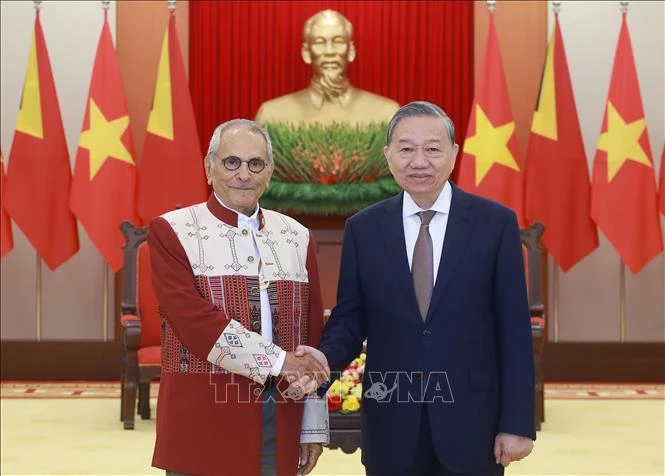Tổng Bí thư Tô Lâm tiếp Tổng thống Timor-Leste. Ảnh: TTXVN anh-tbt-tiep-tt-timor-ttxvn-8973-333.jpg