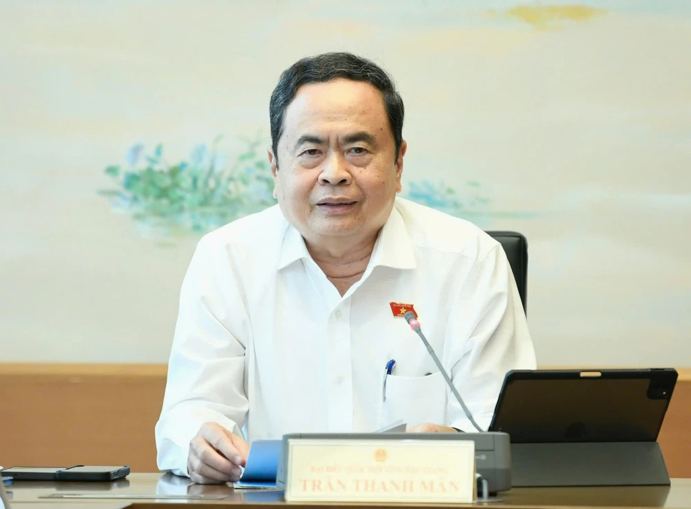 Chủ tịch Quốc hội Trần Thanh Mẫn phát biểu tại phiên thảo luận tổ, chiều 7-5. Ảnh: VIẾT CHUNG chu-tich-quoc-hoi-tran-thanh-man-phat-bieu-tai-phien-thao-luan-to-chieu-7-5-anh-viet-chung-8326-6026.jpg