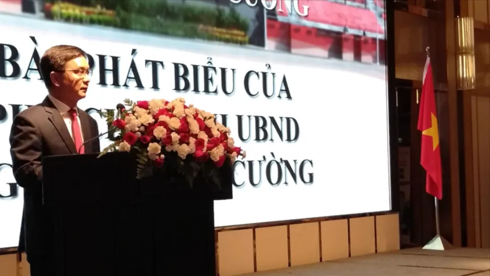 Phó Chủ tịch UBND TPHCM Nguyễn Mạnh Cường phát biểu tại buổi lễ. Ảnh: MINH CHÂU 3-9318-130.jpg