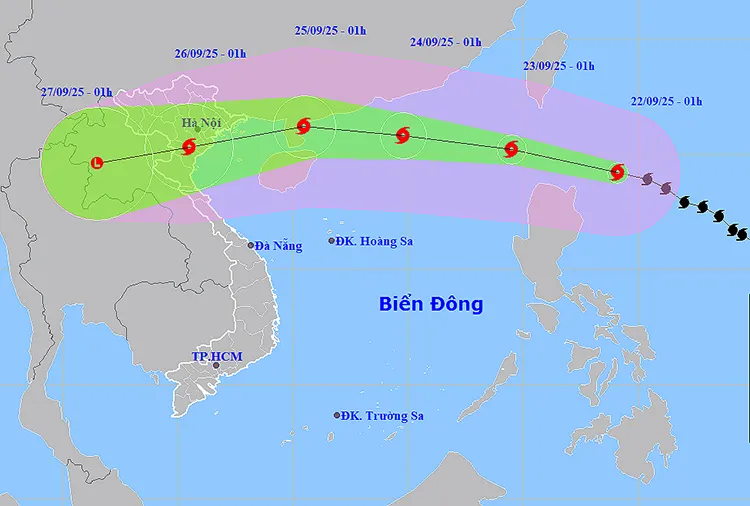 Vị trí và đường đi của bão. Ảnh: thoitietvietnam Vị trí và đường đi của bão. Ảnh: thoitietvietnam