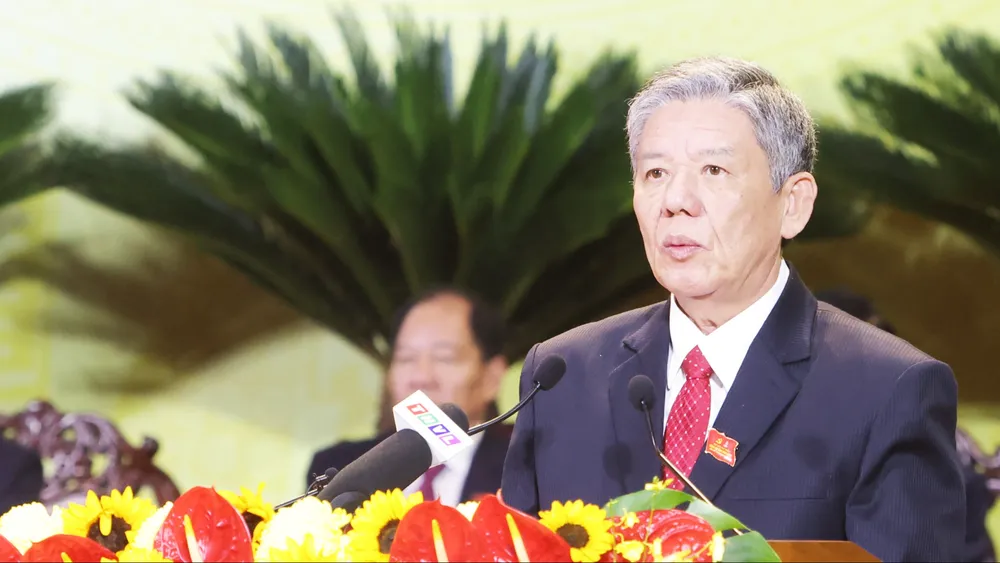 Bí thư Tỉnh ủy Vĩnh Long Ngô Chí Cường phát biểu khai mạc đại hội BT 3-10.jpg