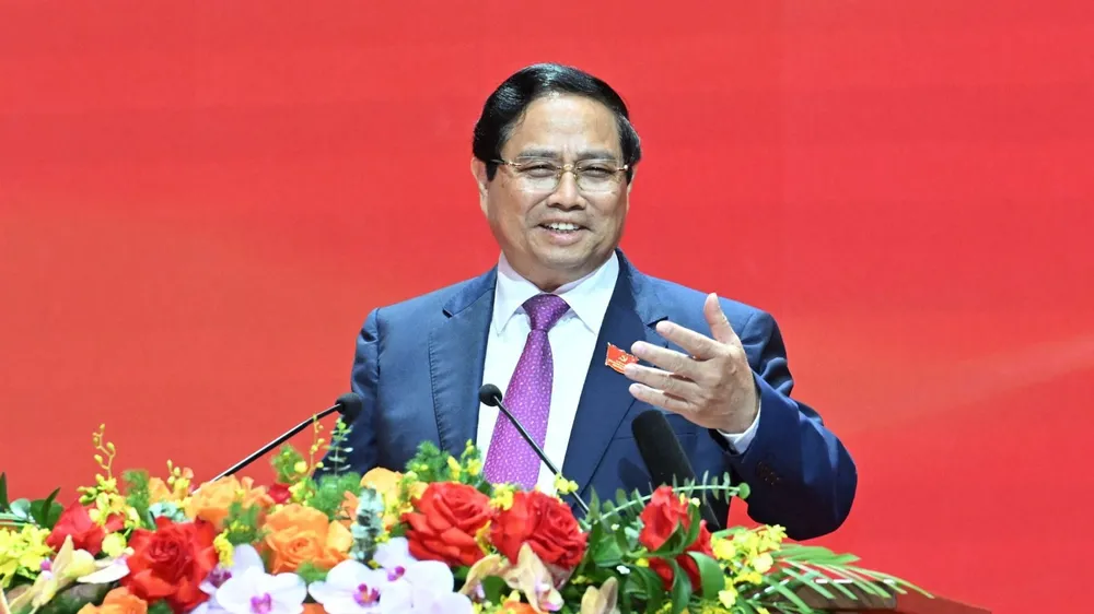 Đồng chí Phạm Minh Chính, Ủy viên Bộ Chính trị, Bí thư Đảng ủy Chính phủ, Thủ tướng Chính phủ phát biểu tại phiên trù bị đại hội. Ảnh: Ảnh: VGP viberimage2025-10-1211-38-58-425-1760244097889700465354-1760245733502-17602457338001903974003.jpg