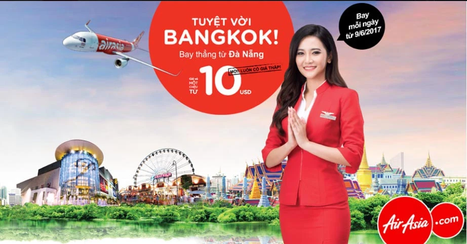 AirAsia mở đường bay thẳng Đà Nẵng - Bangkok