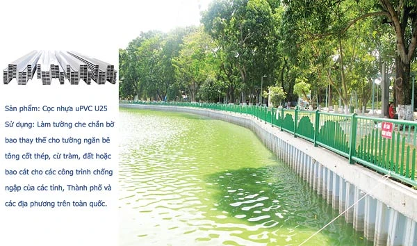 Công trình kè bờ hồ cừ bản nhựa tuyến C-D tại công viên văn hóa Đầm Sen, quận 11