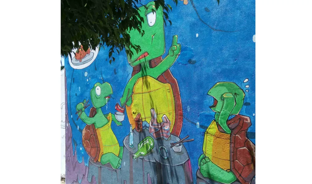 Gửi thông điệp bảo vệ rùa biển qua làng bích họa đảo Lý Sơn ảnh 4