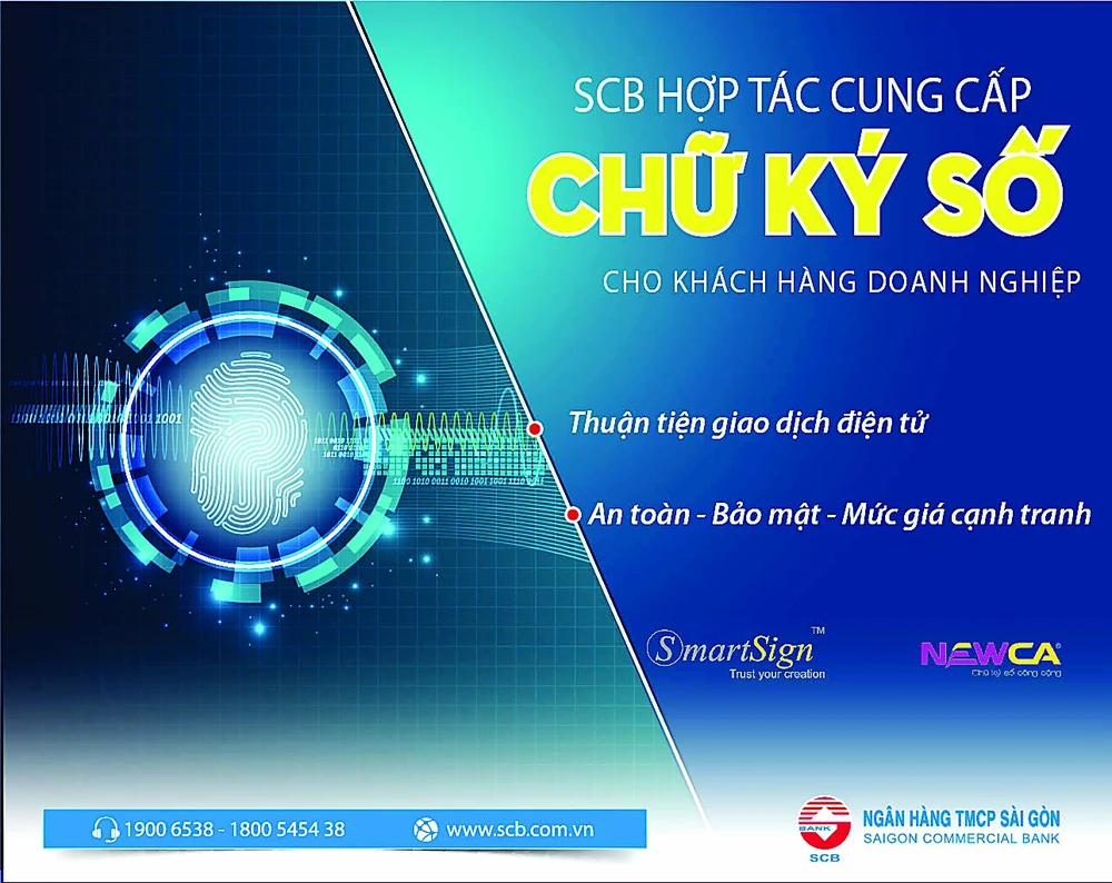 SCB hợp tác cung cấp dịch vụ chữ ký số cho khách hàng doanh nghiệp