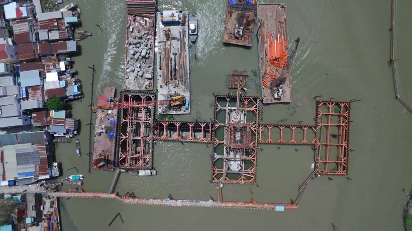 Cận cảnh đại công trường chống ngập 10.000 tỉ đồng ảnh 9 Cận cảnh đại công trường chống ngập 10.000 tỉ ở TP.HCM đang thành hình - ảnh 10